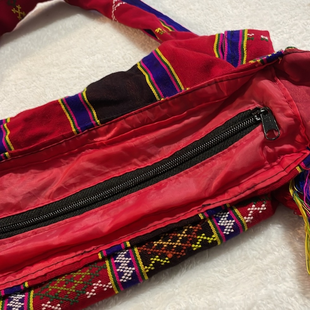 India Red and Black Striped Women's Shoulder Bag - Picture 6 of 11